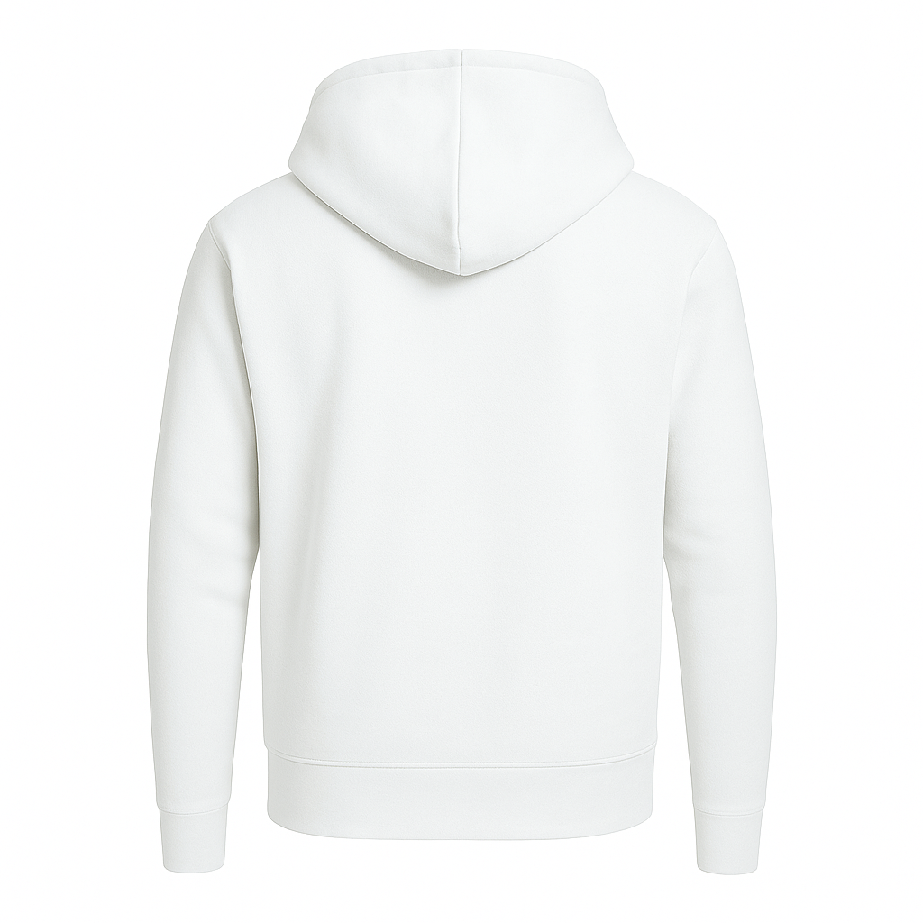 Sweat à capuche blanc 100% Coton Hermiona vu de dos
