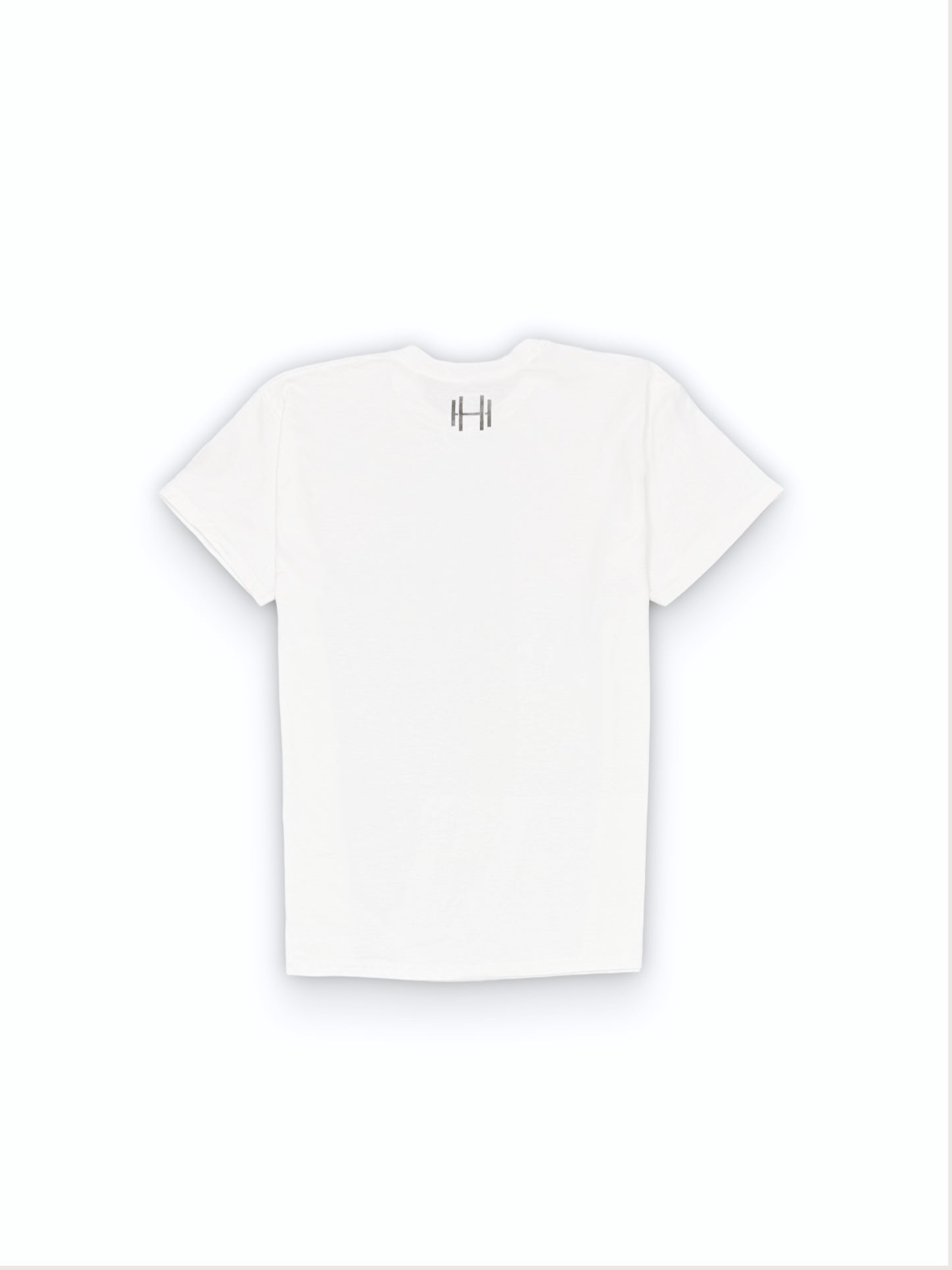 T-shirt Blanc Hermiona pour Homme avec Logo écrit en gris vu de dos