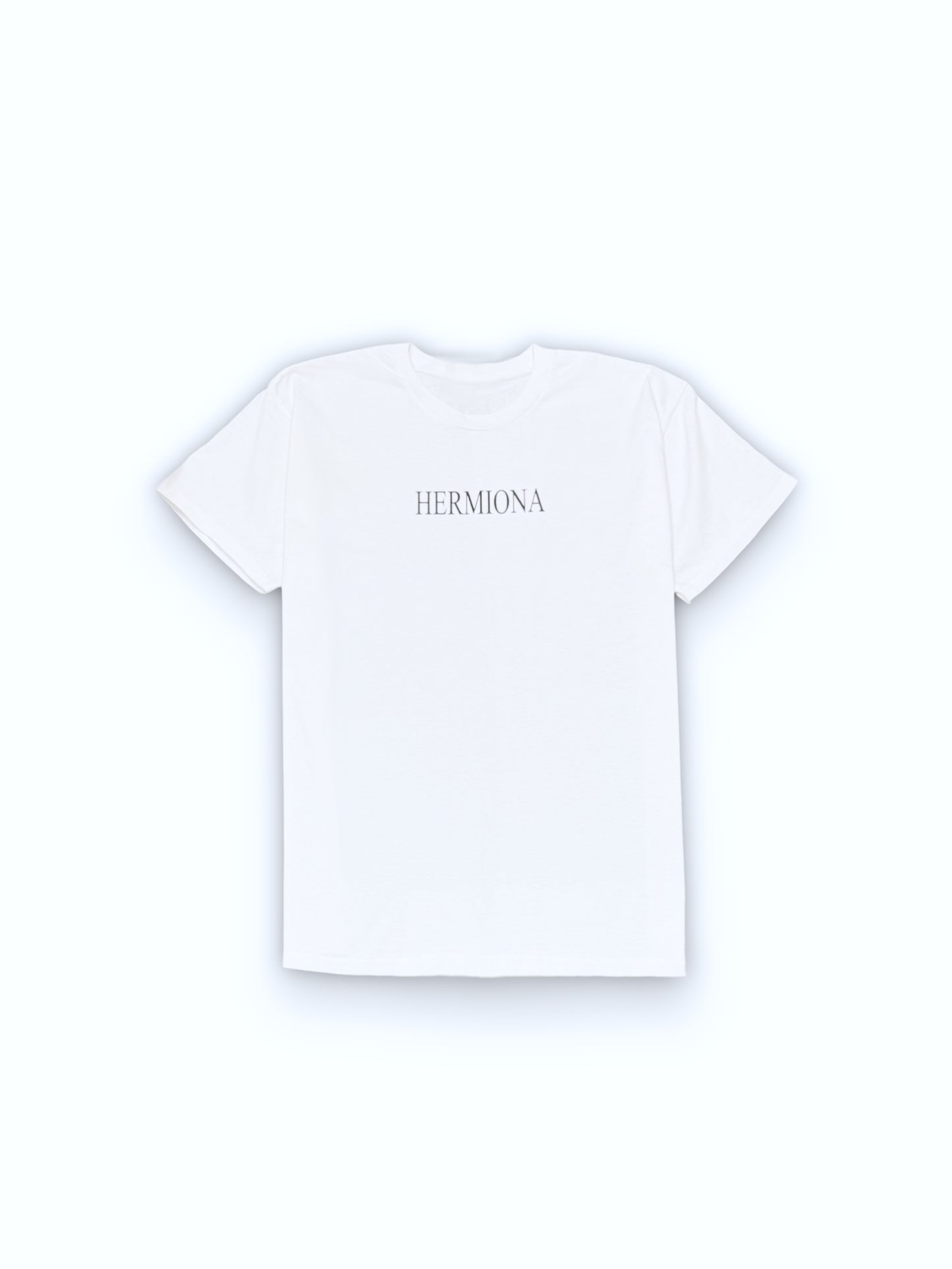 T-shirt Blanc Hermiona pour Homme avec Logo écrit en gris vu de face