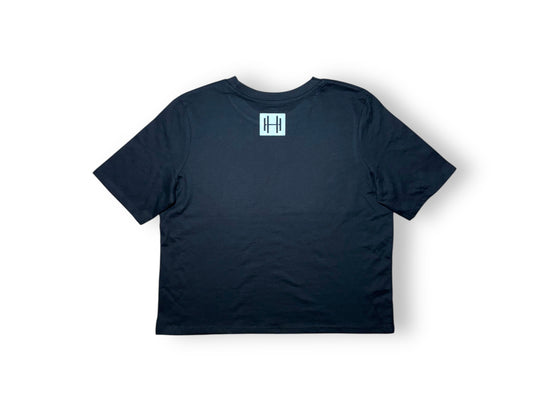 T-Shirt Femme Oversize Noir En Coton Avec Logo Hermiona