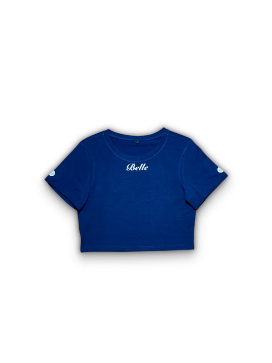 T-SHIRT FEMME COURT EN COTON AVEC LOGO