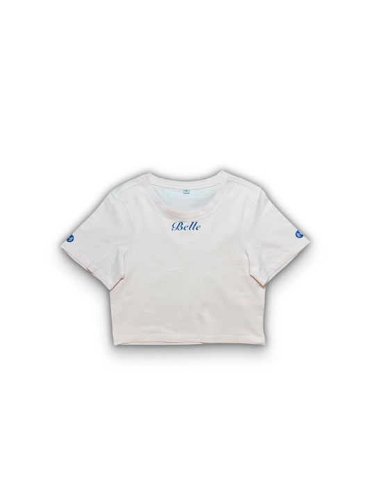 T-SHIRT FEMME COURT EN COTON AVEC LOGO