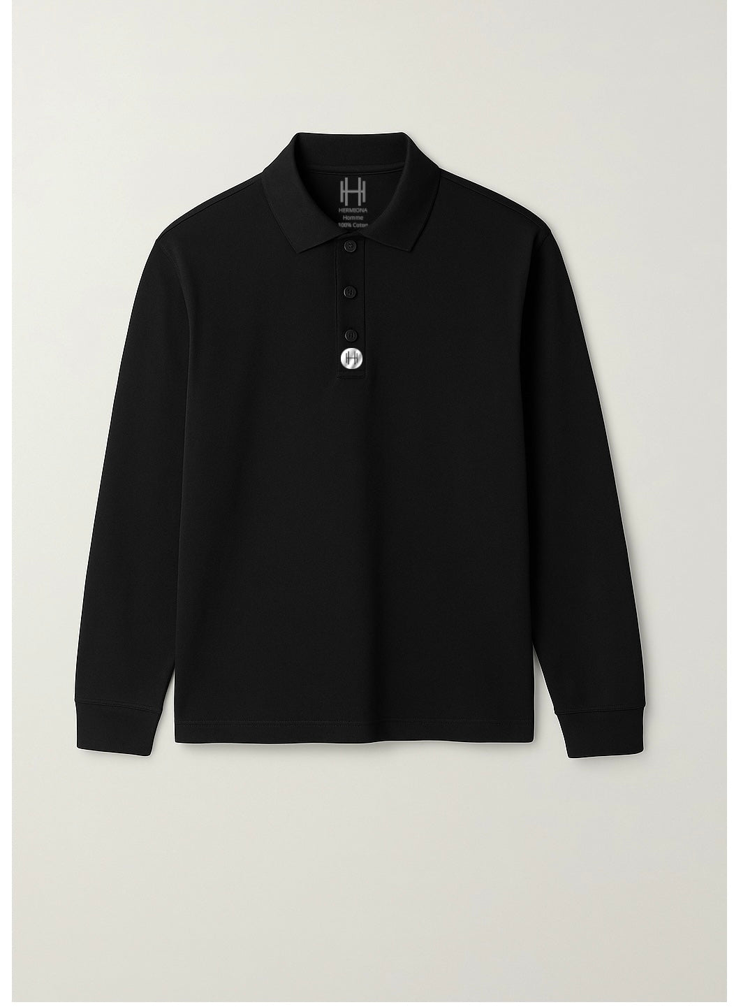 Polo Noir Manches Longues Hermiona