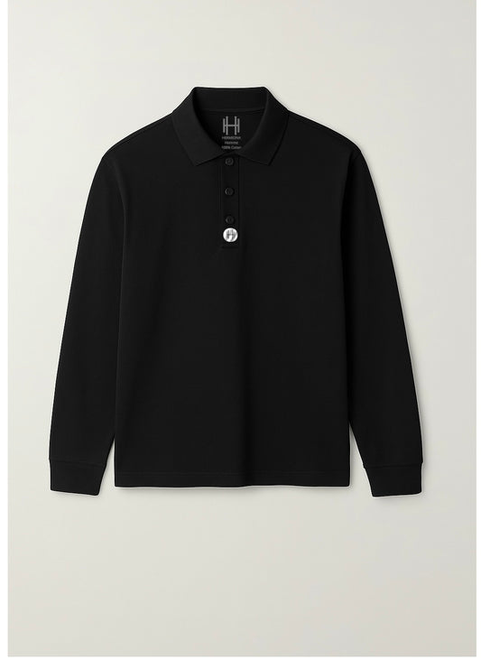 Polo Noir Manches Longues Hermiona