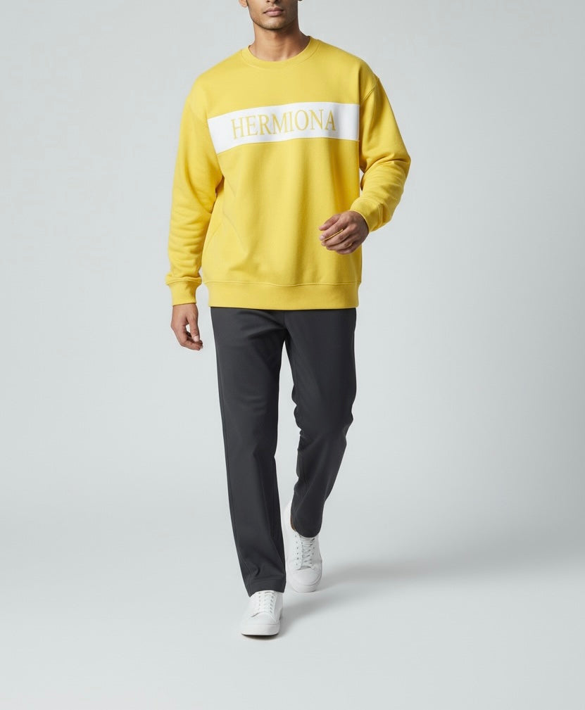 Pull En Coton A Col Rond Hermiona Jaune vu face