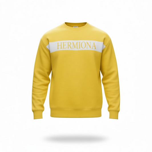 Pull En Coton A Col Rond Hermiona Jaune vu face 1