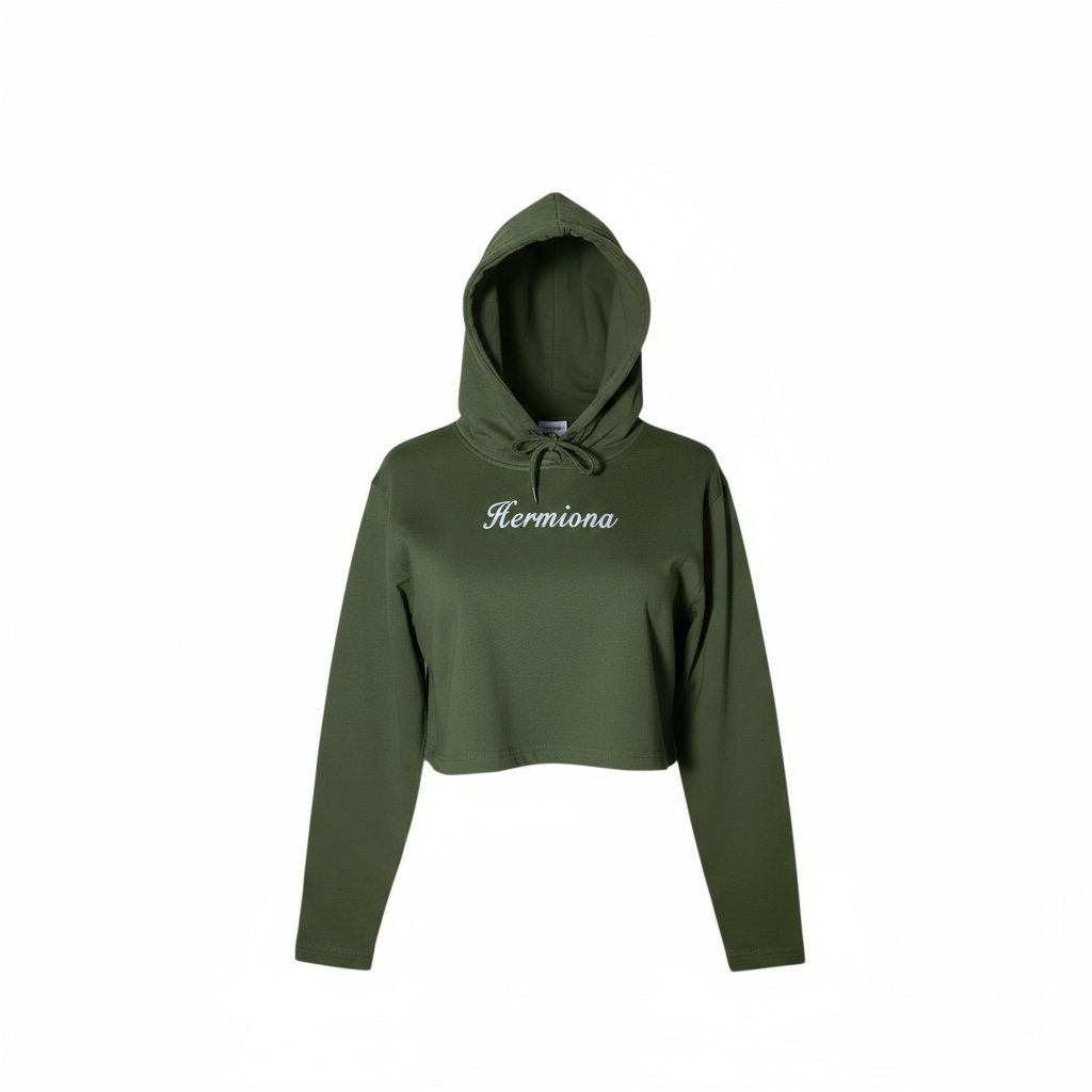 Sweat À Capuche En Coton Pour Femme Hermiona Vert vu de face1