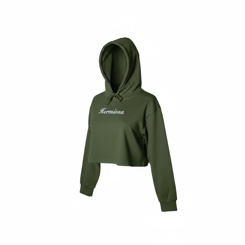 Sweat À Capuche En Coton Pour Femme Hermiona Vert vy face2