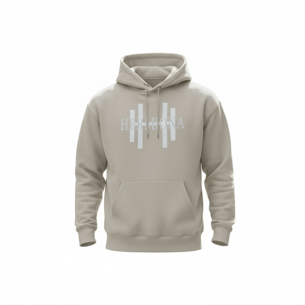 Sweat À Capuche En Coton Stretch À Logo Hermiona Beige vu face 2