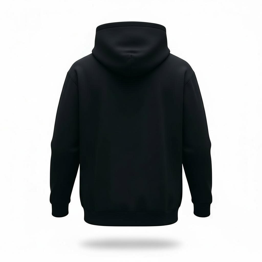 Sweat À Capuche En Coton Stretch À Logo vu de face Noir vu de dos