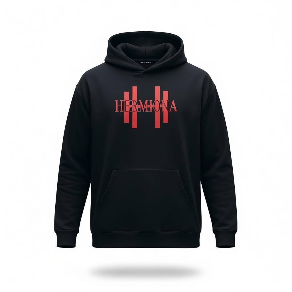 Sweat À Capuche En Coton Stretch À Logo vu de face Noir vu de face 1