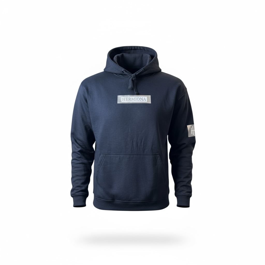 Sweat à capuche bleu claire avec logo sur la poitrine vu de face