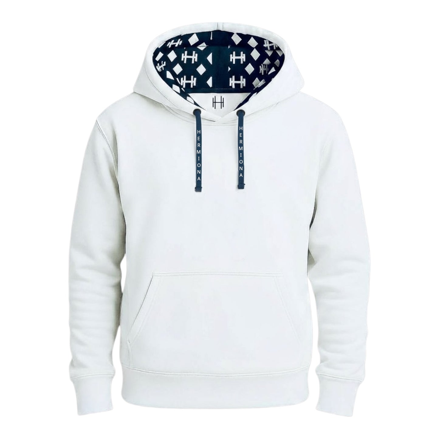 Sweat à capuche blanc 100% Coton Hermiona vu de face