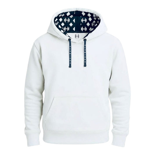 Sweat à capuche blanc 100% Coton Hermiona vu de face