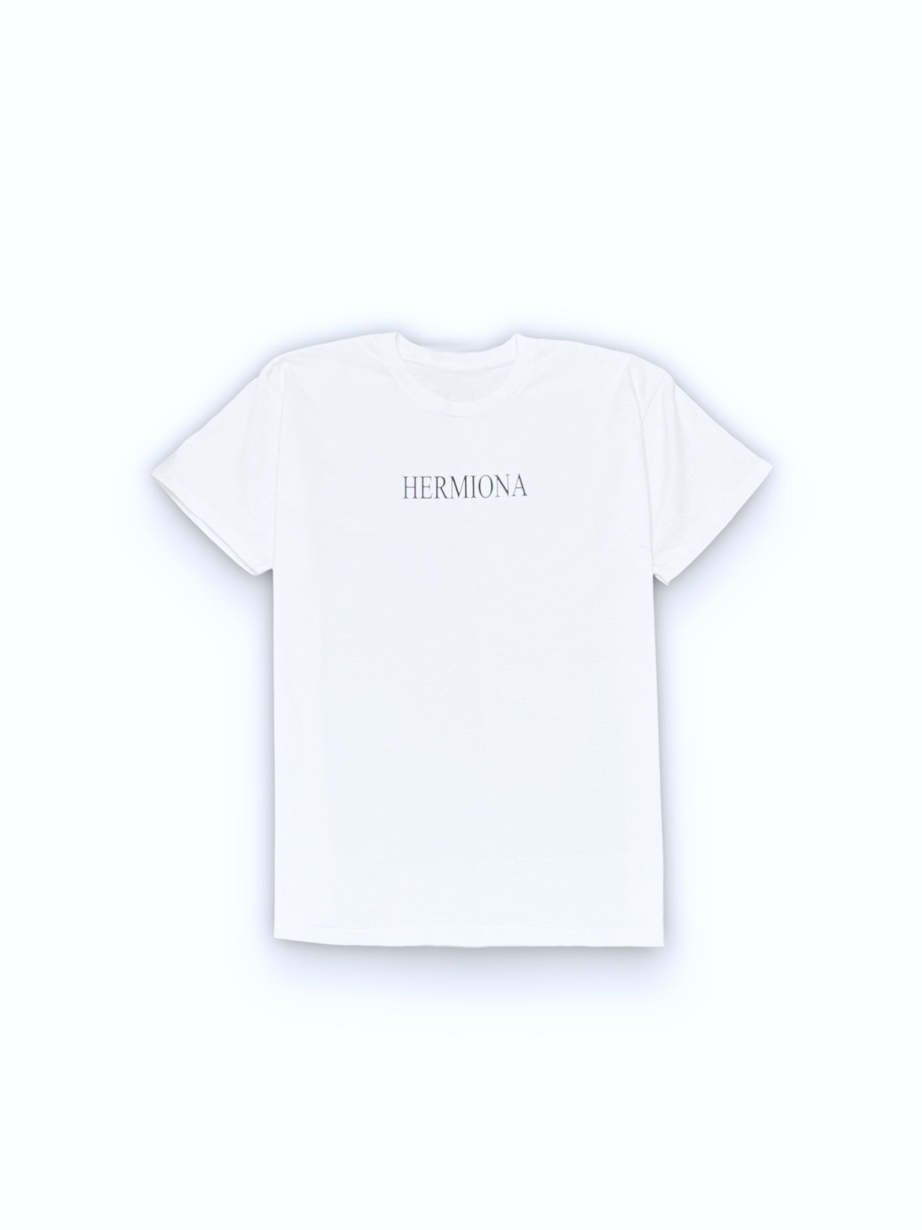 T-shirt Blanc Hermiona pour Homme avec Logo écrit en gris vu de face